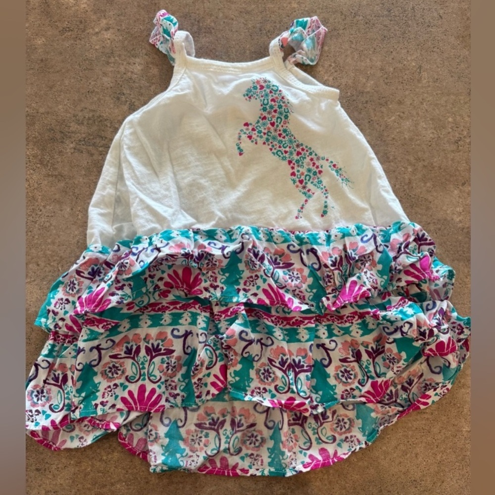 Shyanne - Baby 3-6 months western baby dress horseshoe print.